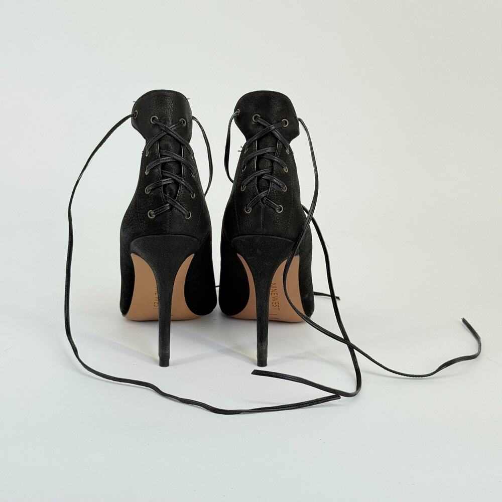 Nine West Lace Up Heels Office Siren Pumps Stiletto Pointed Toe Size 7.5 Nwebba - Picture 4 of 6